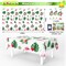 3 PCS Hawaiian Luau Tablecloth, Tropical Flamingo Disposable Aluminium Rectangular TableCovers, Aloha Tropical Palm Leaves Table Cloth, Summer Beach Table Cloths for Kids Birthday Party Supplies